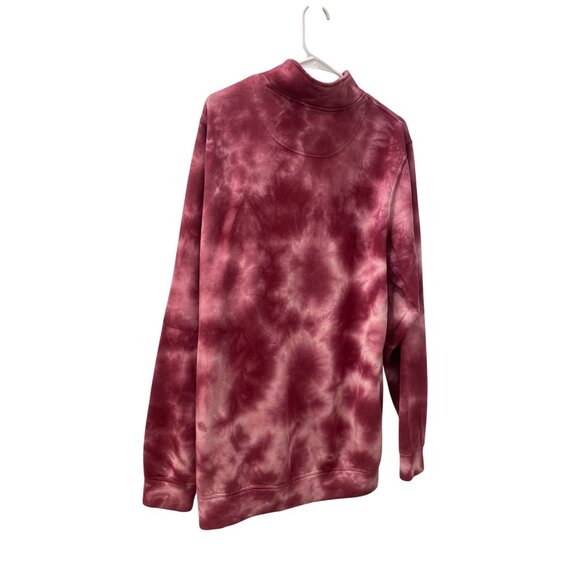 Oversized pink Sweatshirt Tunic Quarter Zip Pink Tie Dye Size Large Cozy - Picture 4 of 4